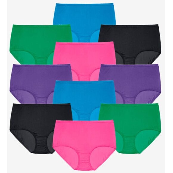 Comfort Choice Womens 10 Pack Mystery Pack Nylon Brief Plus Size 24W 26W - Picture 9 of 15